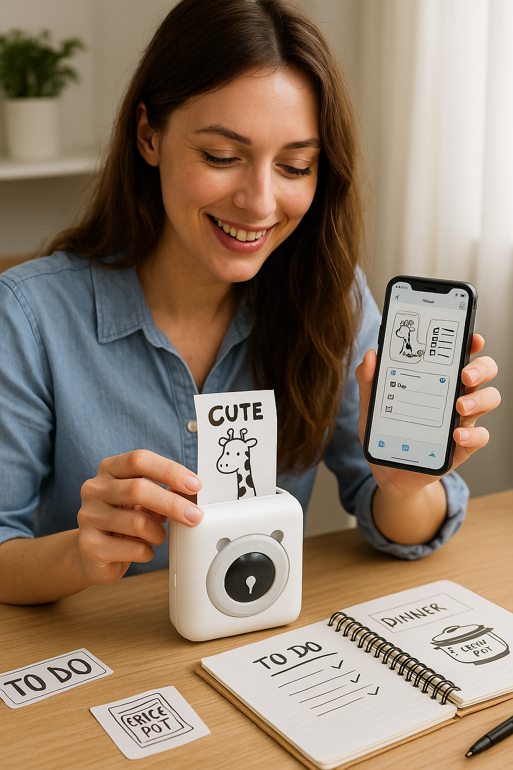 ¡Crea pegatinas increíbles desde tu móvil! Mini Impresora Térmica – Paga al recibir